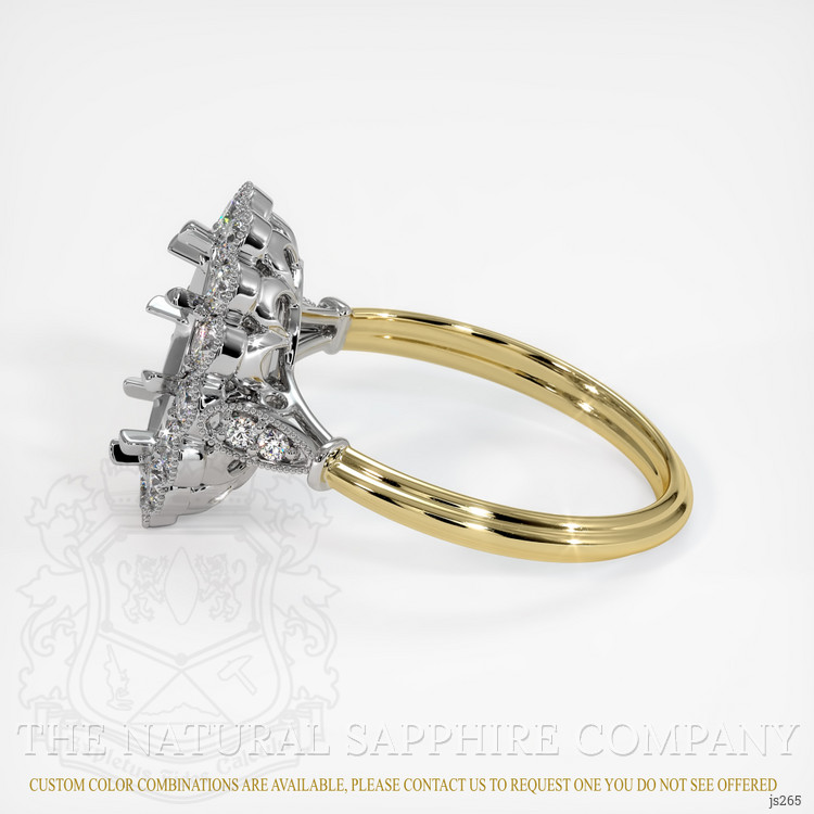 14K White & Yellow Antique Style Ring Setting