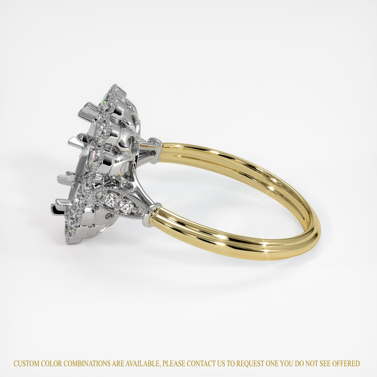 14K White & Yellow Antique Style Ring Setting