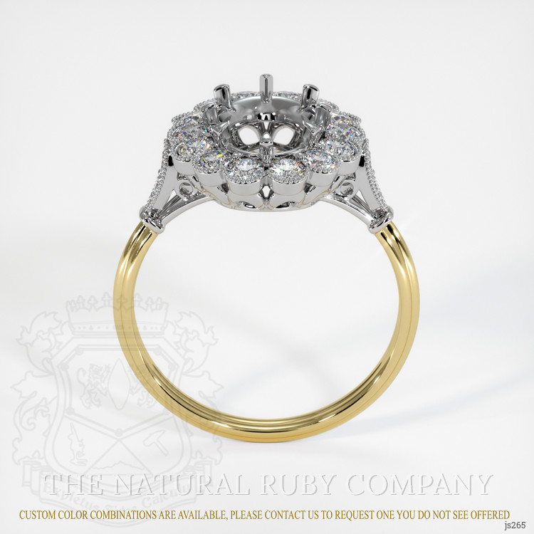 14K White & Yellow Antique Style Ring Setting