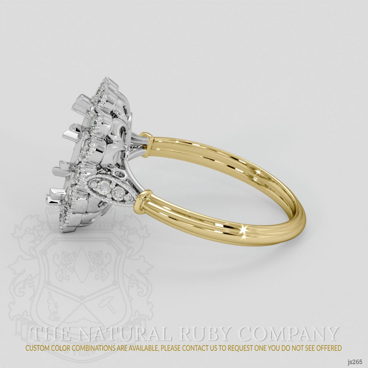 18K White & Yellow Antique Style Ring Setting