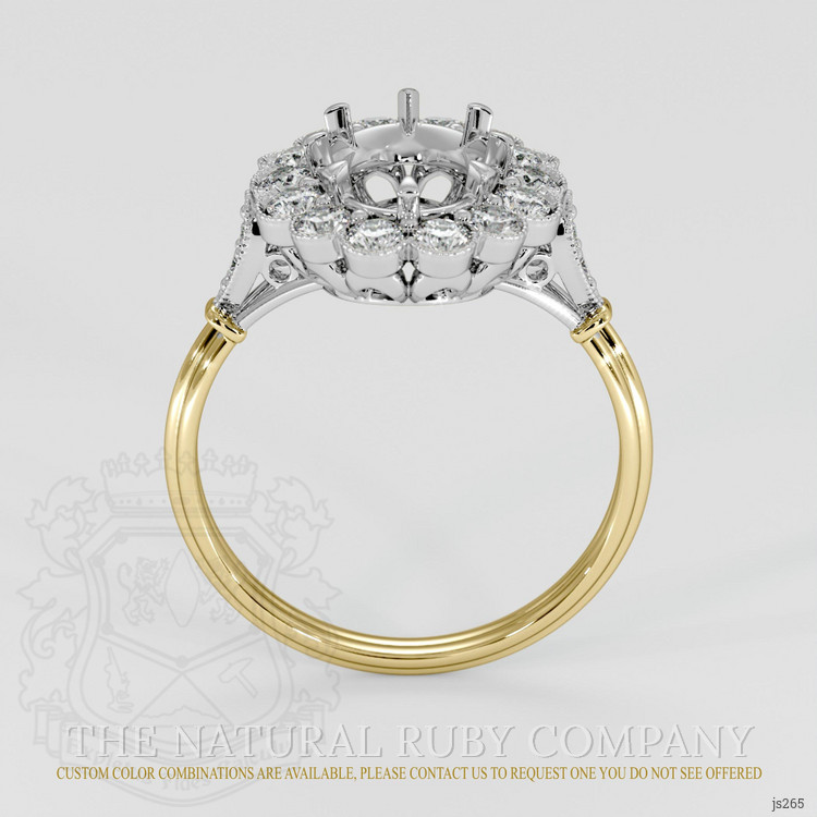 18K White & Yellow Antique Style Ring Setting