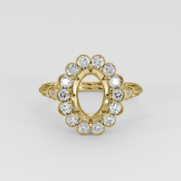10K Yellow Gold Antique Style Ring Setting Image