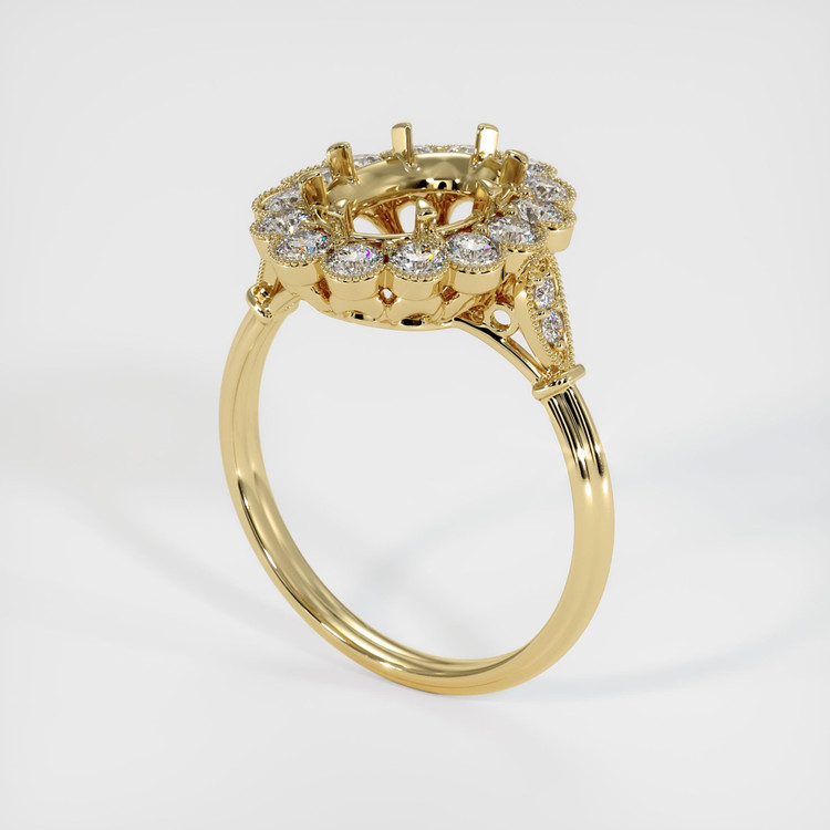 14K Yellow Gold Antique Style Ring Setting