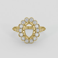 14K Yellow Gold Antique Style Ring Setting Image
