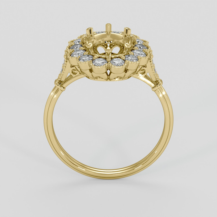 14K Yellow Gold Antique Style Ring Setting