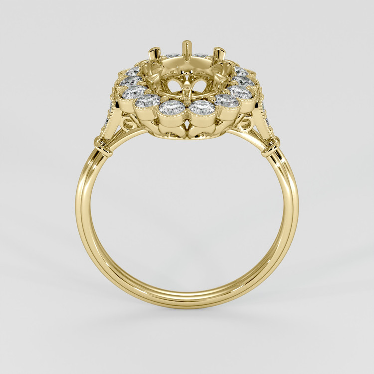 18K Yellow Gold Antique Style Ring Setting