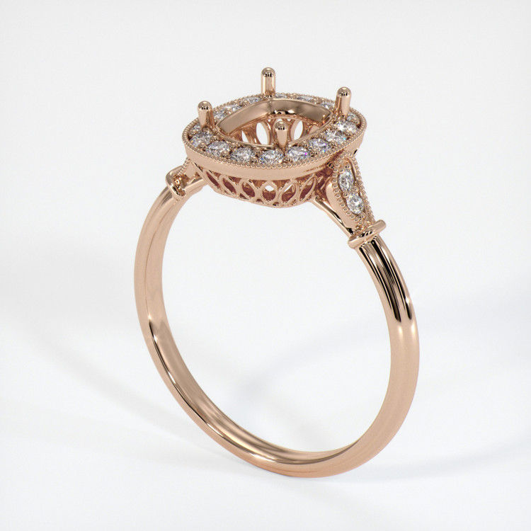 14K Rose Gold Antique Style Ring Setting