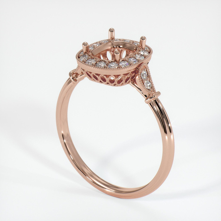 14K Rose Gold Antique Style Ring Setting