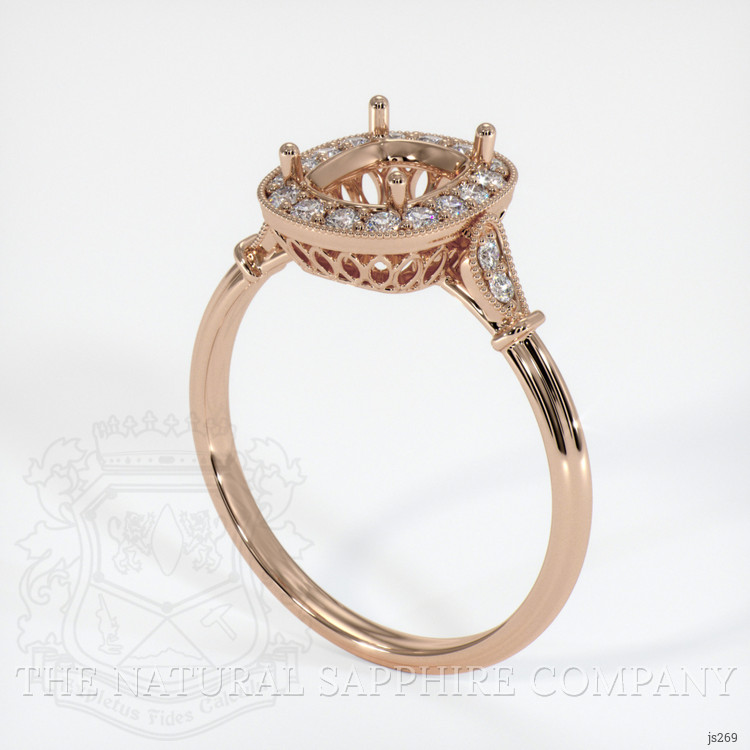 14K Rose Gold Antique Style Ring Setting