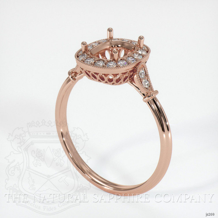 14K Rose Gold Antique Style Ring Setting