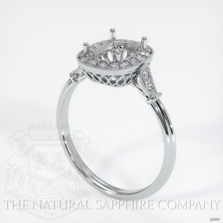 14K White Gold Antique Style Ring Setting