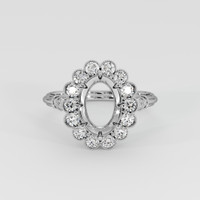 14K White Gold Antique Style Ring Setting Image