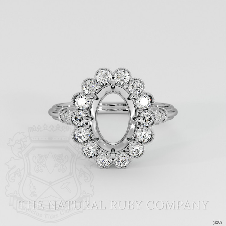 14K White Gold Antique Style Ring Setting