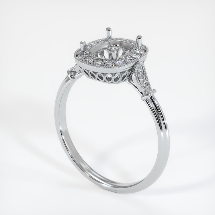 18K White Gold Antique Style Ring Setting