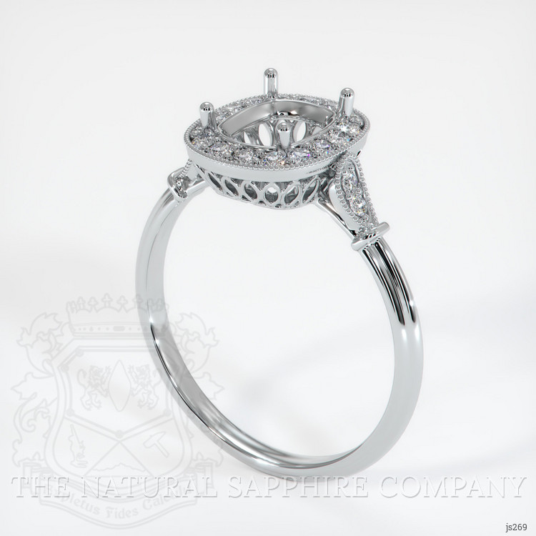 18K White Gold Antique Style Ring Setting