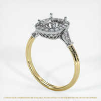 14K White & Yellow Antique Style Ring Setting Image