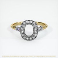14K White & Yellow Antique Style Ring Setting Image