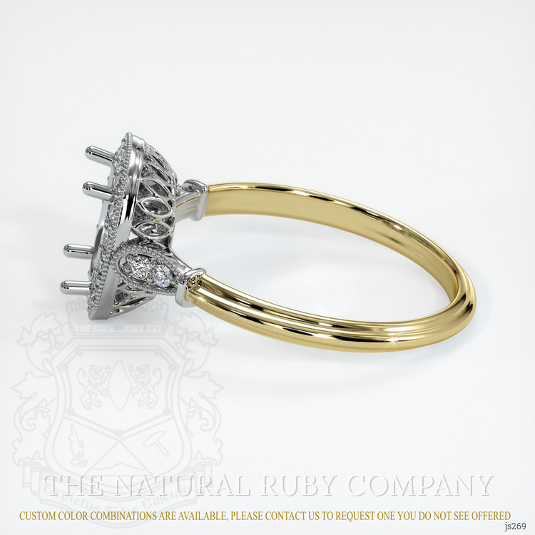 14K White & Yellow Antique Style Ring Setting