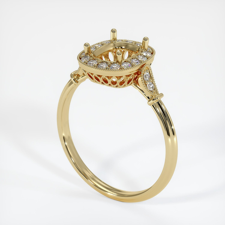 14K Yellow Gold Antique Style Ring Setting