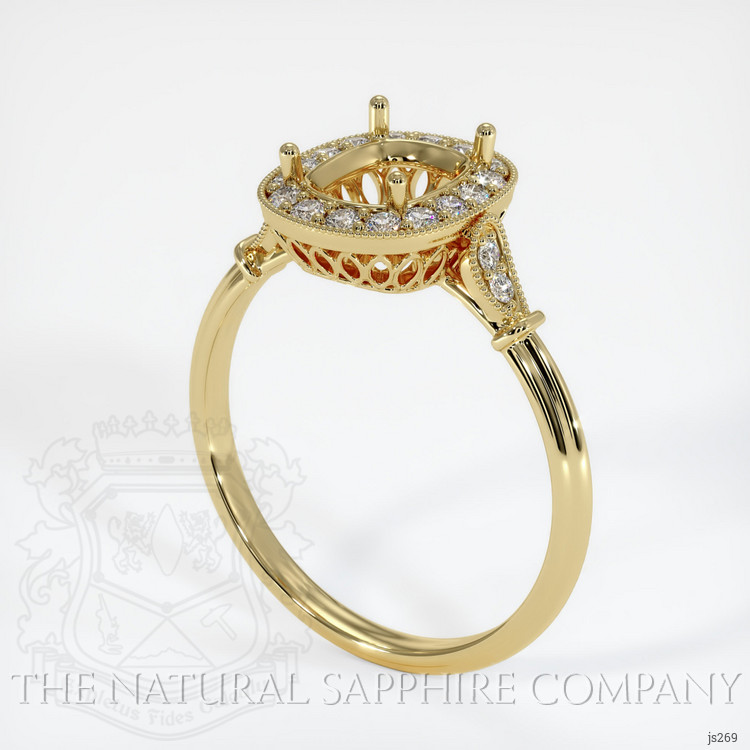 18K Yellow Gold Antique Style Ring Setting