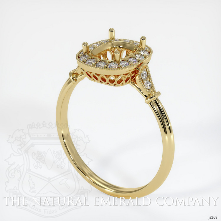 18K Yellow Gold Antique Style Ring Setting