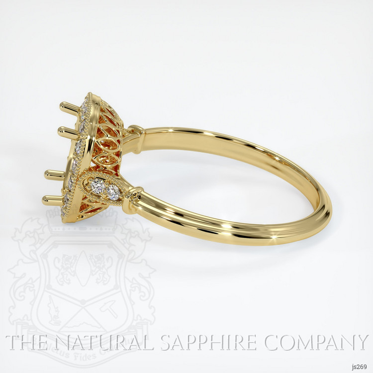 18K Yellow Gold Antique Style Ring Setting