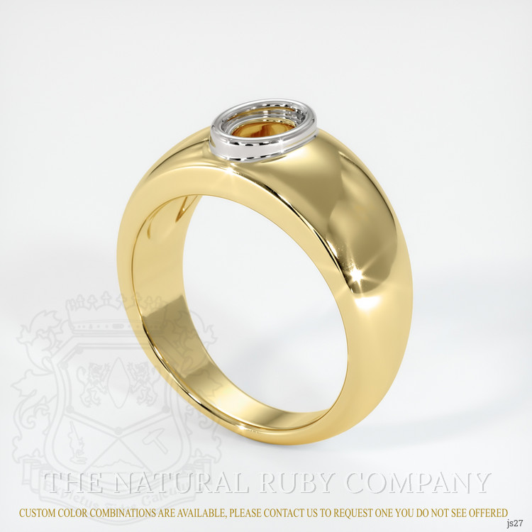 14K White & Yellow Men's Ring Setting