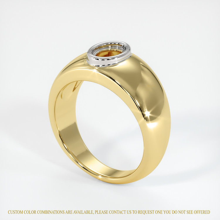 18K White & Yellow Men's Ring Setting