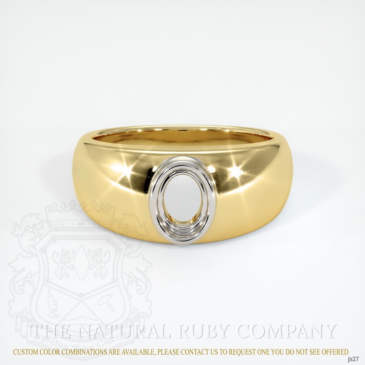 18K White & Yellow Men's Ring Setting