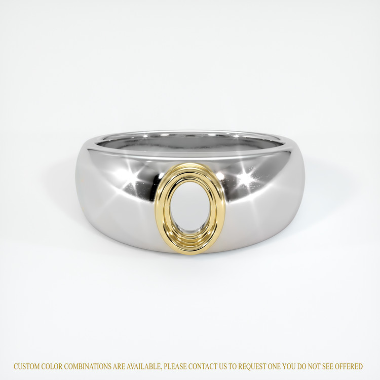 14K Yellow & White Men's Ring Setting