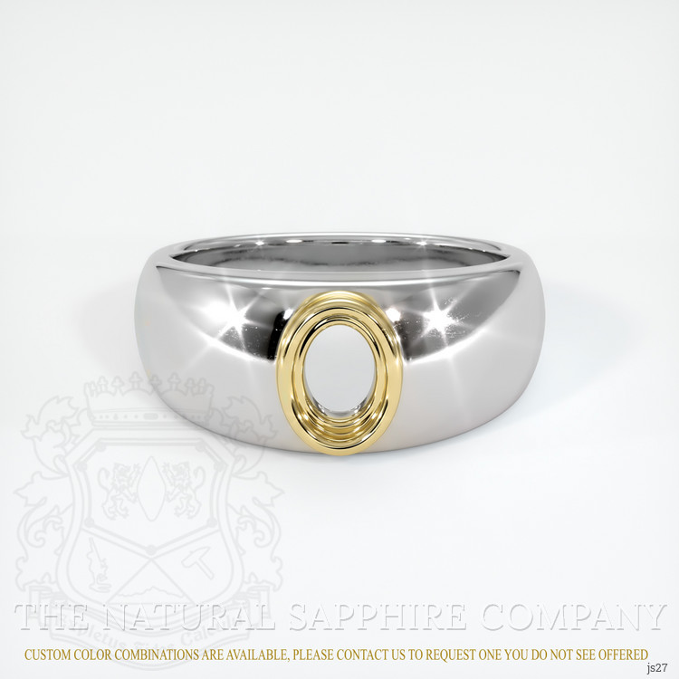 14K Yellow & White Men's Ring Setting