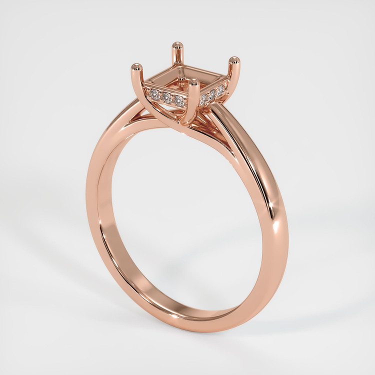 14K Rose Gold Pave Ring Setting