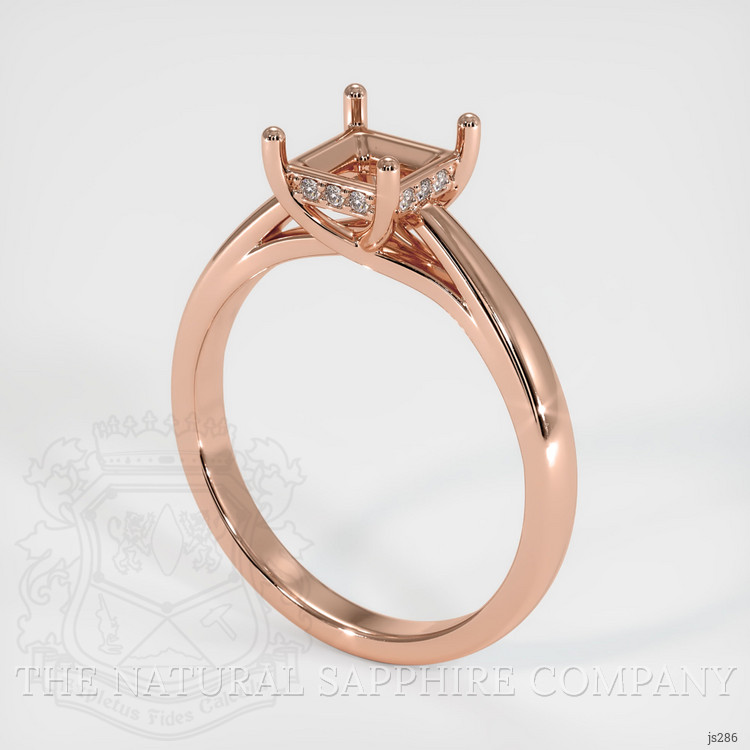 14K Rose Gold Pave Ring Setting