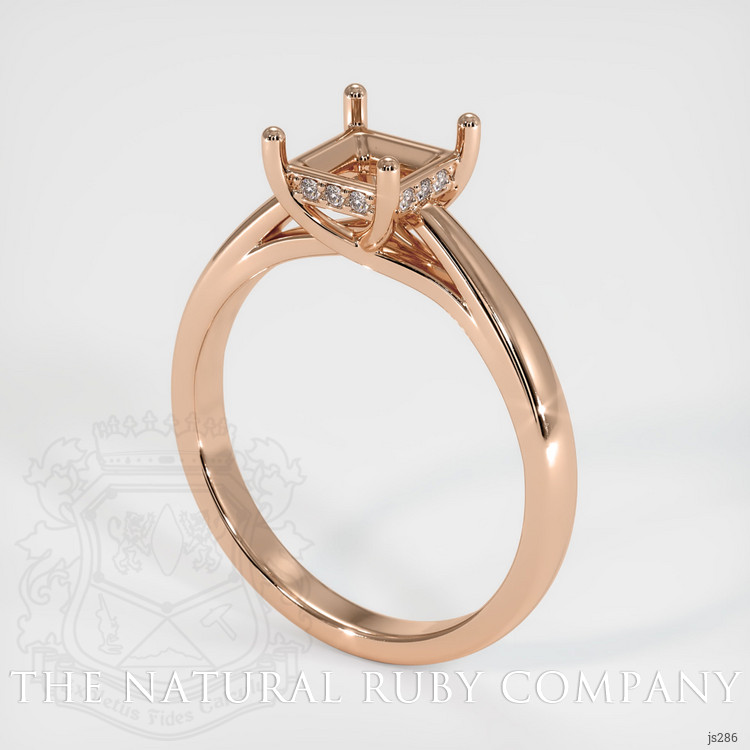 18K Rose Gold Pave Ring Setting