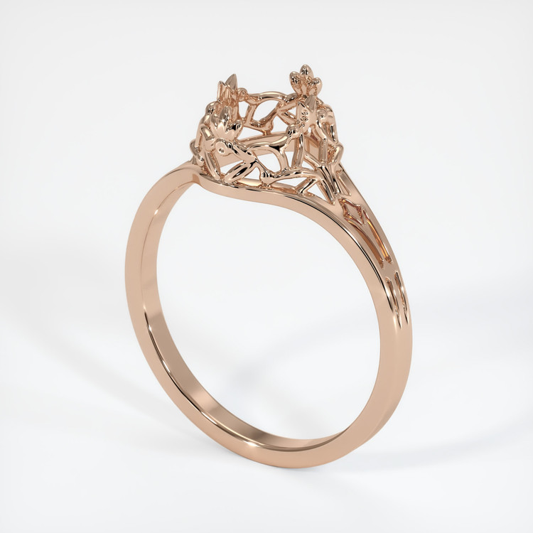 18K Rose Gold Antique Style Ring Setting