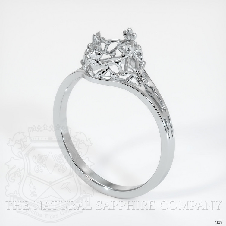 10K White Gold Antique Style Ring Setting