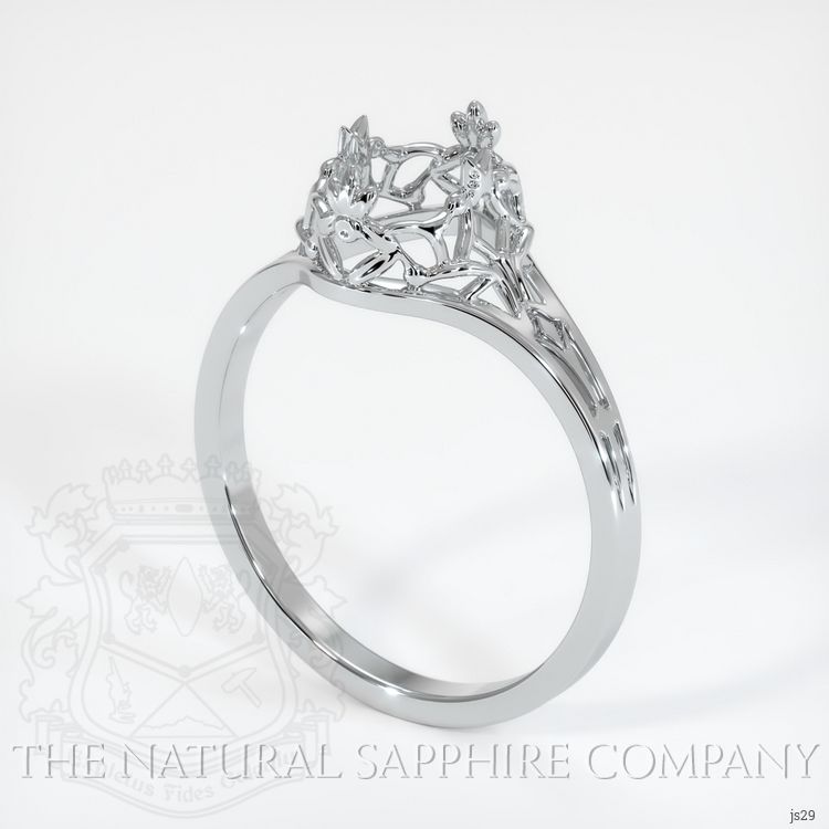 14K White Gold Antique Style Ring Setting