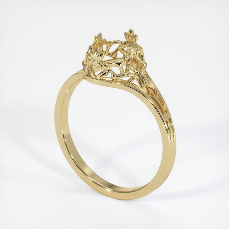 14K Yellow Gold Antique Style Ring Setting