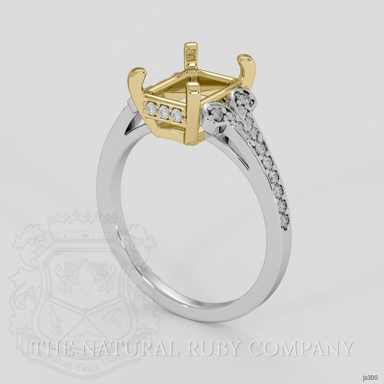 14K Yellow & White Antique Style Ring Setting