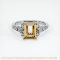 14K Yellow & White Antique Style Ring Setting Image