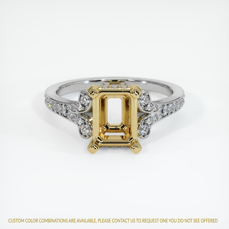 14K Yellow & White Antique Style Ring Setting