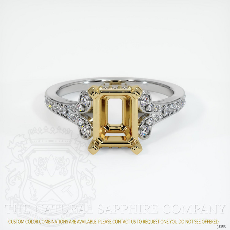 14K Yellow & White Antique Style Ring Setting