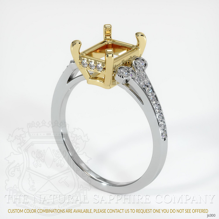 18K Yellow & White Antique Style Ring Setting