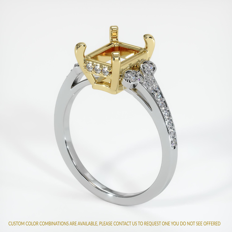 18K Yellow & White Antique Style Ring Setting