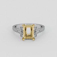 18K Yellow & White Antique Style Ring Setting Image