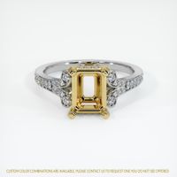 18K Yellow & White Antique Style Ring Setting Image