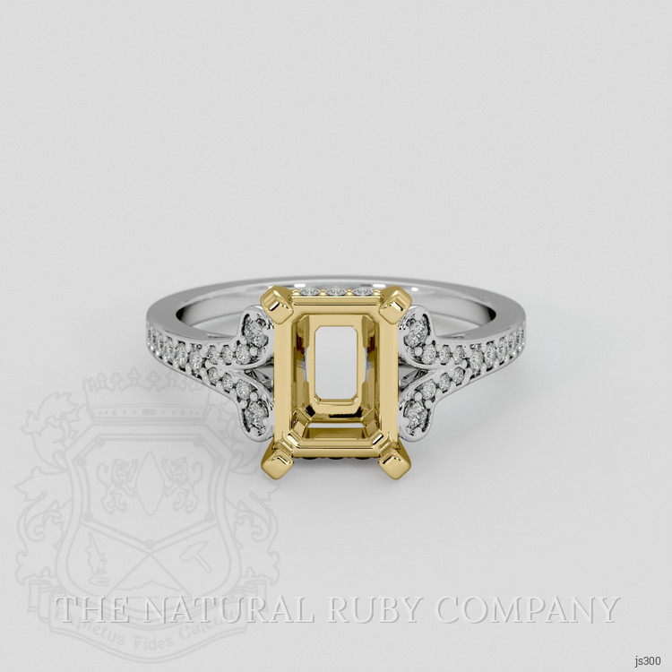 18K Yellow & White Antique Style Ring Setting