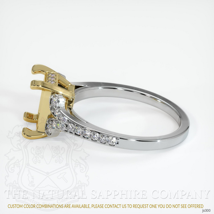 18K Yellow & White Antique Style Ring Setting