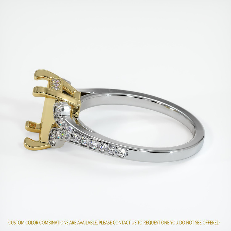18K Yellow & White Antique Style Ring Setting