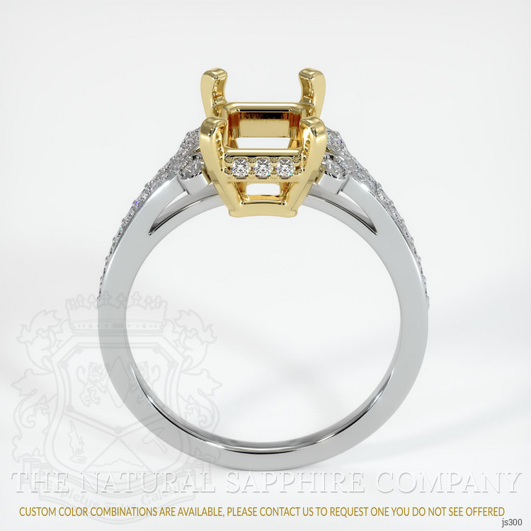 18K Yellow & White Antique Style Ring Setting
